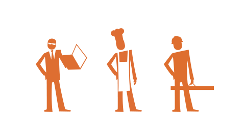 Rysunkowe postacie dla Praca.pl - Agora