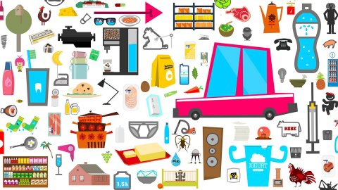 Elementy graficzne do animacji Wiem Co Jem